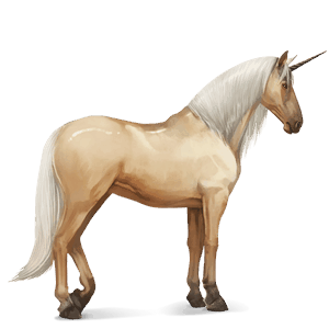 ratsuyksisarvinen andalusianhevonen palomino